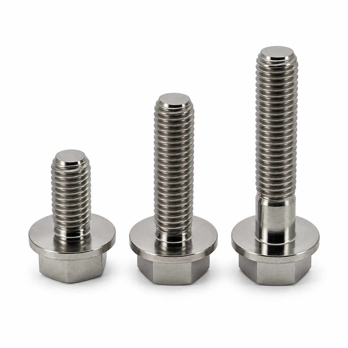 Titanium flensbouten M8 in drie lengtes