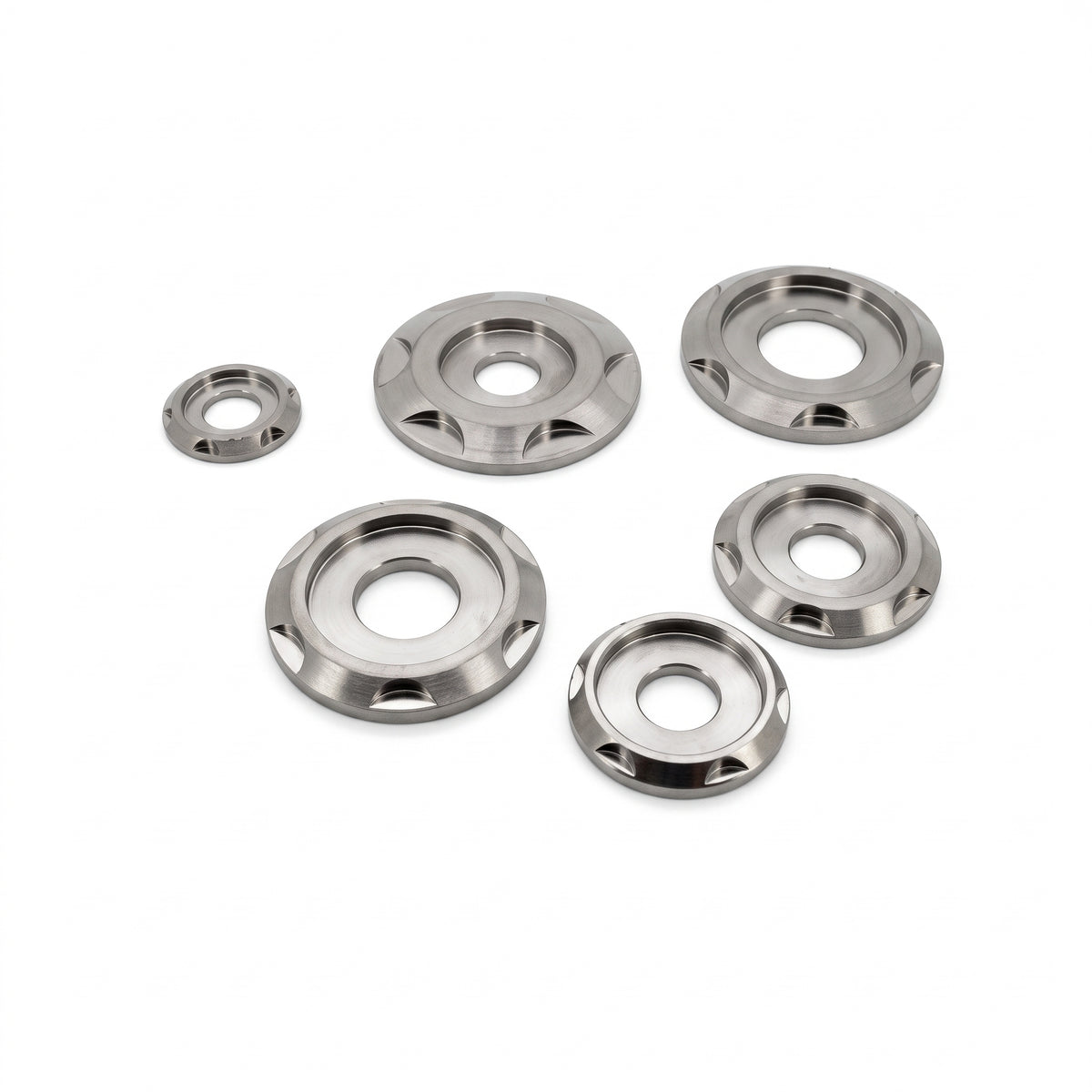 Titanium Step Washers in verschillende buitendiameters