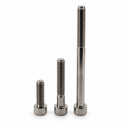 Titanium inbusbouten M6 in drie lengtes