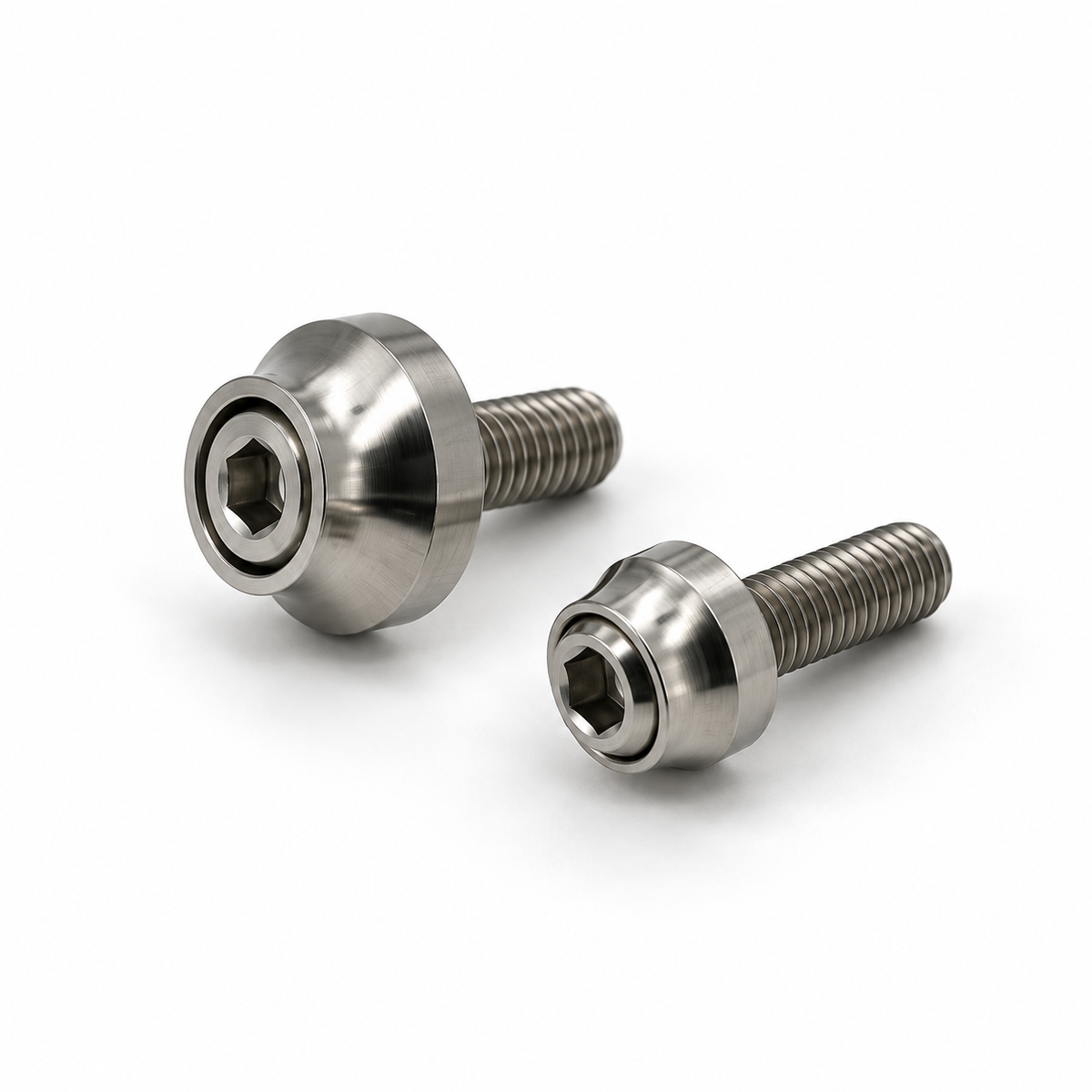 Titanium inbusbouten M5 met Cup Washers in twee kopuitvoeringen
