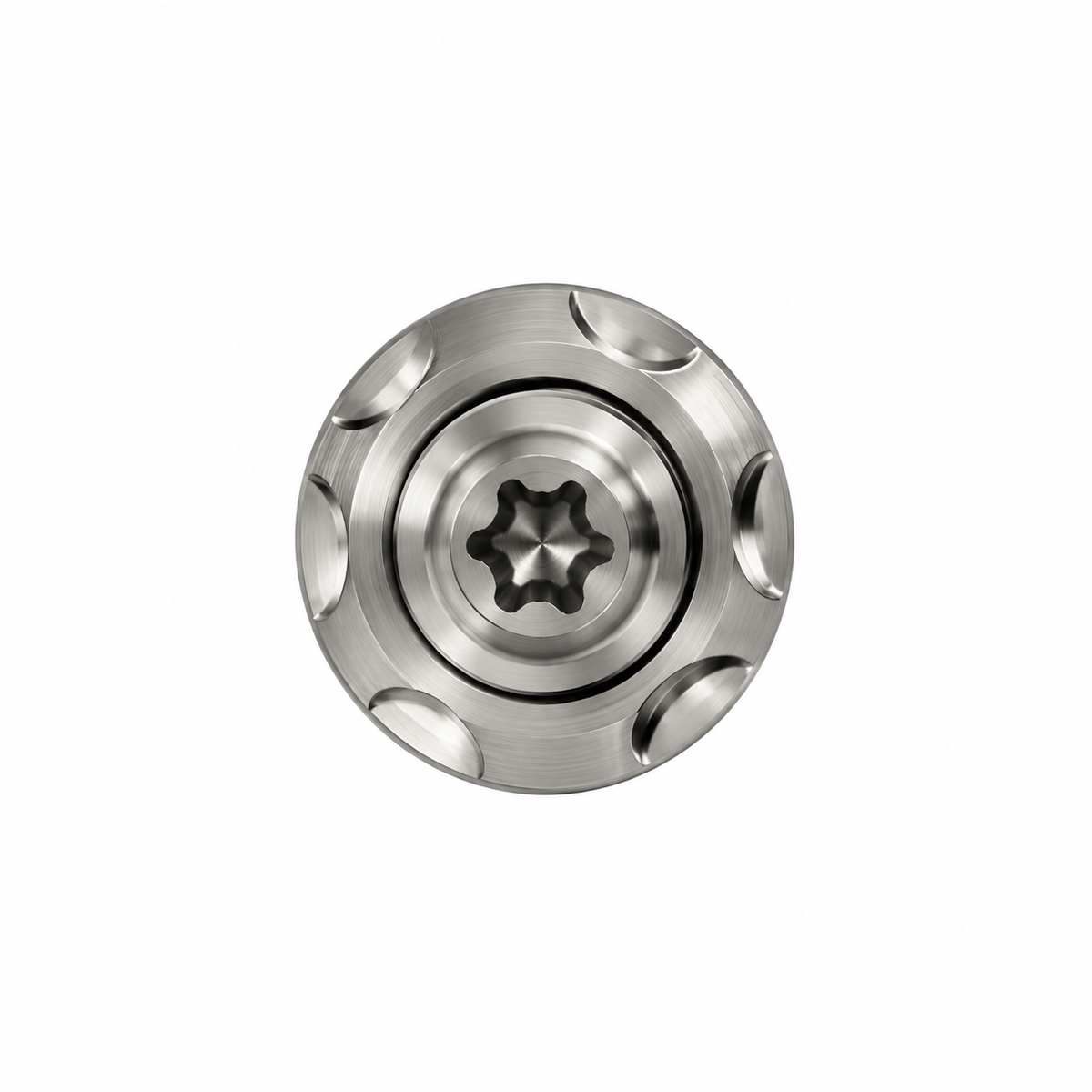 Vooraanzicht van titanium Torx bout M10 met Step Washer