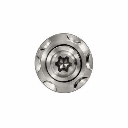 Vooraanzicht van titanium Torx bout M10 met Step Washer
