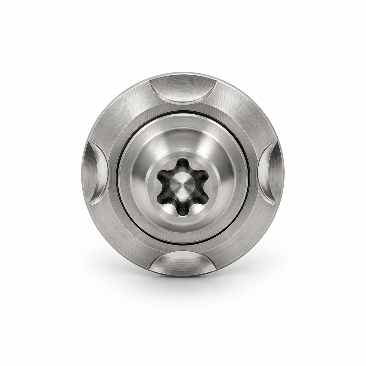 Vooraanzicht van titanium Low-Profile Torx bout met Step Washer