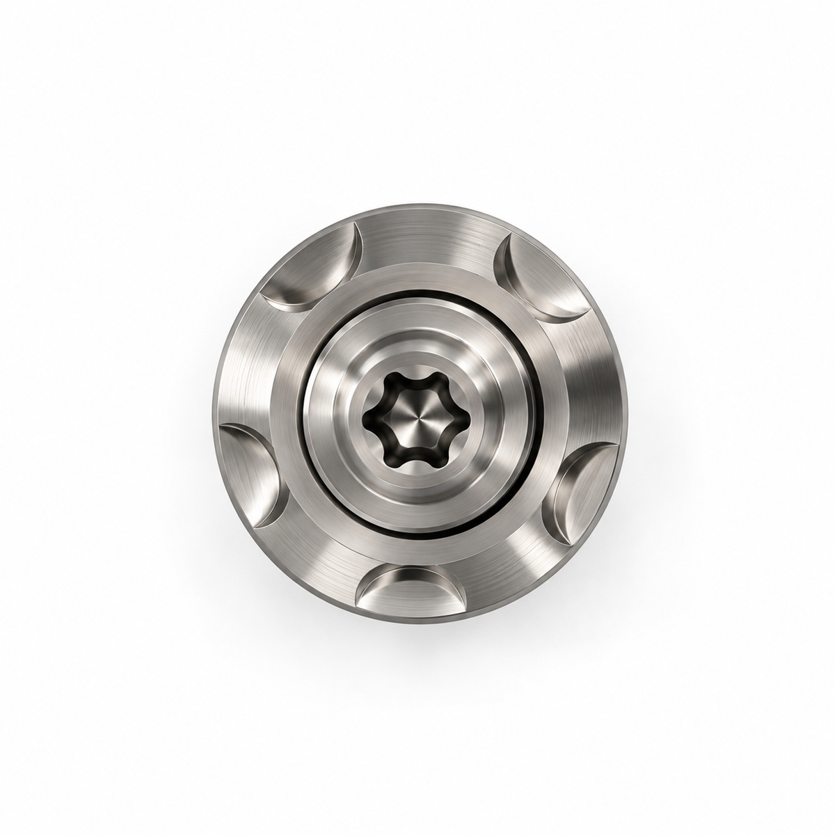 Vooraanzicht van titanium Torx bout M8 met Step Washer