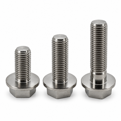 Titanium flensbouten M10x1.25 in drie lengtes