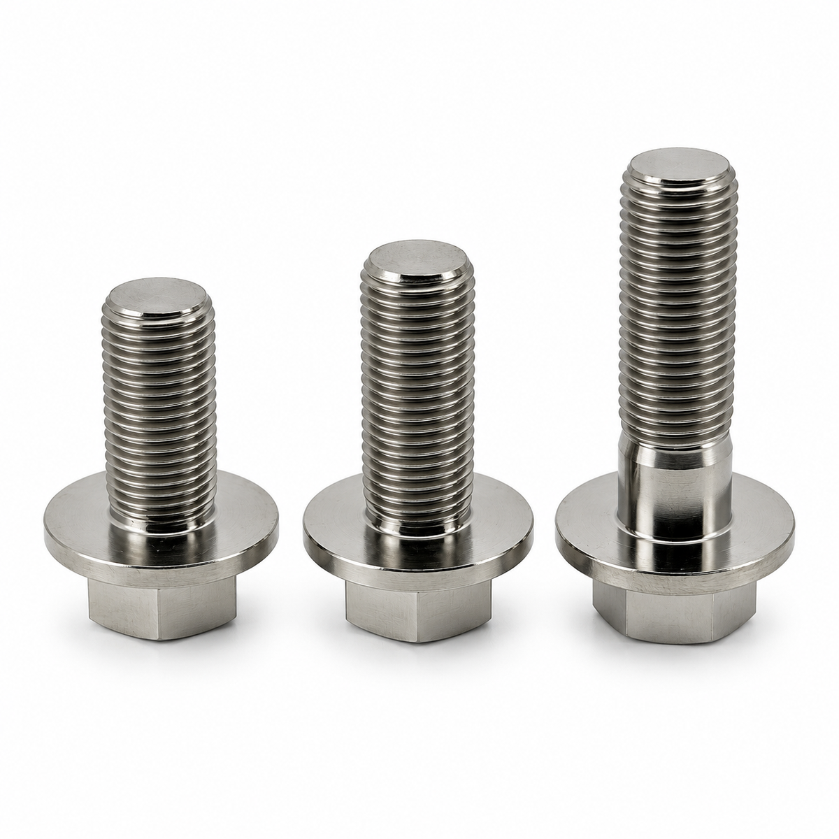 Titanium flensbouten M12x1.25 in drie lengtes