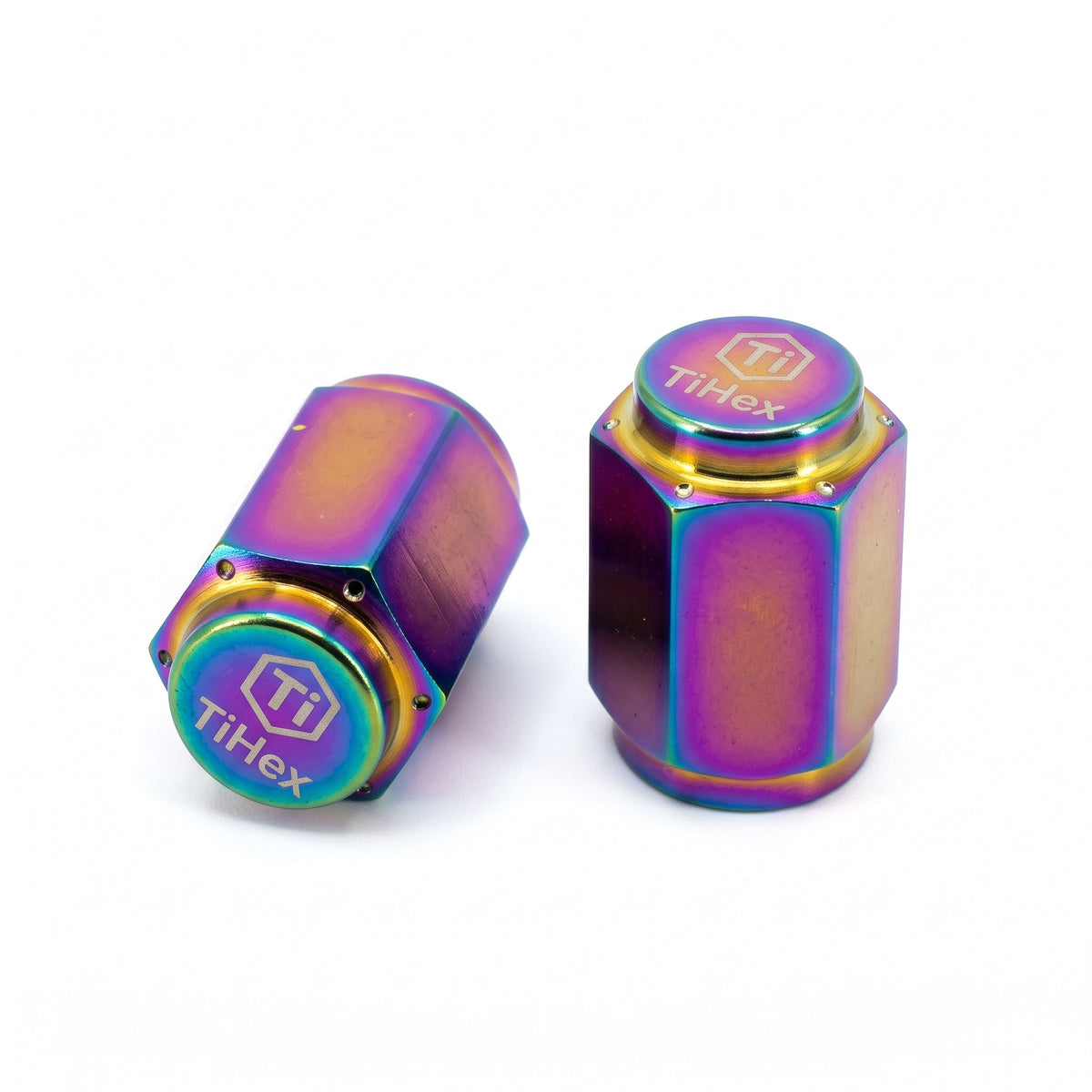 TiHex titanium ventieldoppen met meerkleurige afwerking